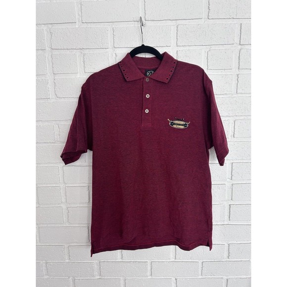 Maui And Sons Golf Polo Mens Small New With Sticker Tag Dark Red With Logo - Picture 1 of 7